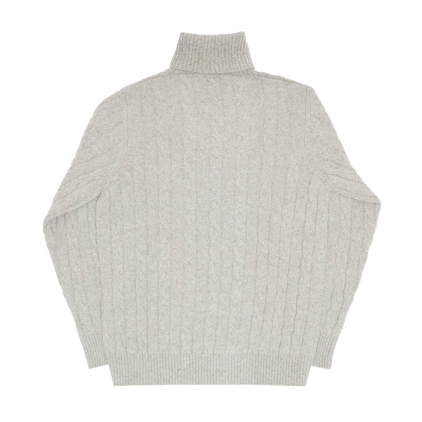 Grey Cashmere Aran Rollneck Sweater
