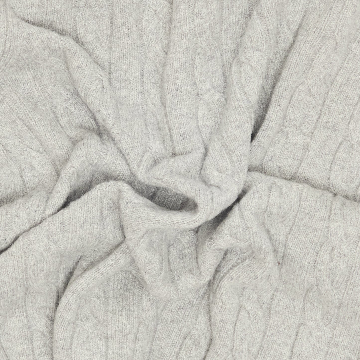 Grey Cashmere Aran Rollneck Sweater
