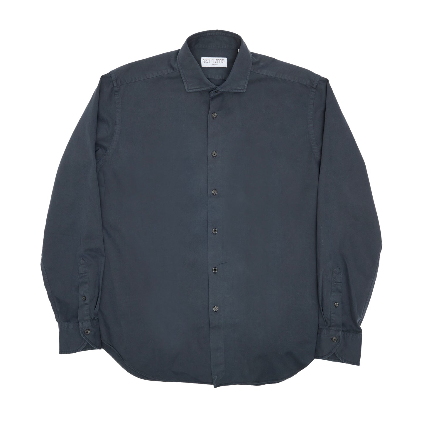 Navy Garment Dyed Twill Shirt