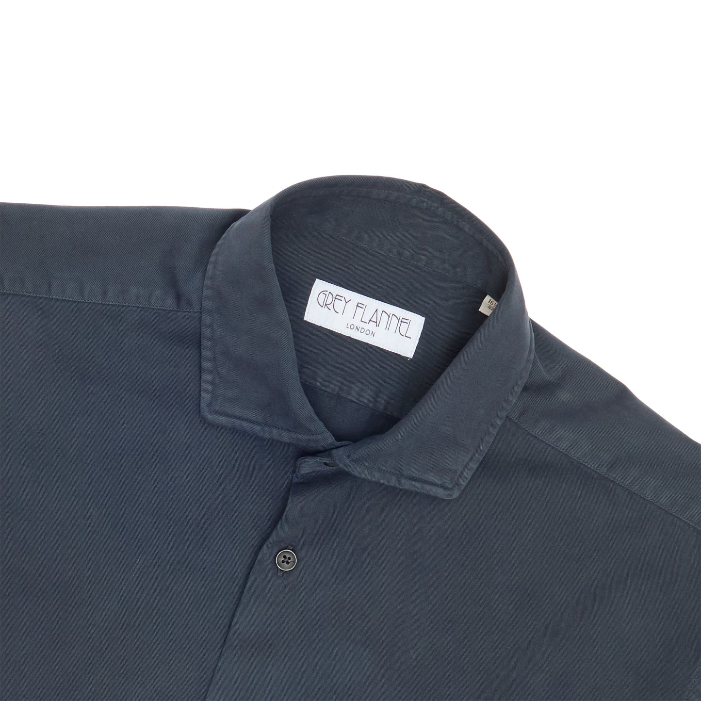 Navy Garment Dyed Twill Shirt