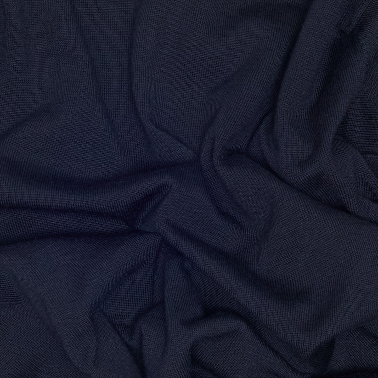 Navy Wool Long Sleeve Polo Shirt