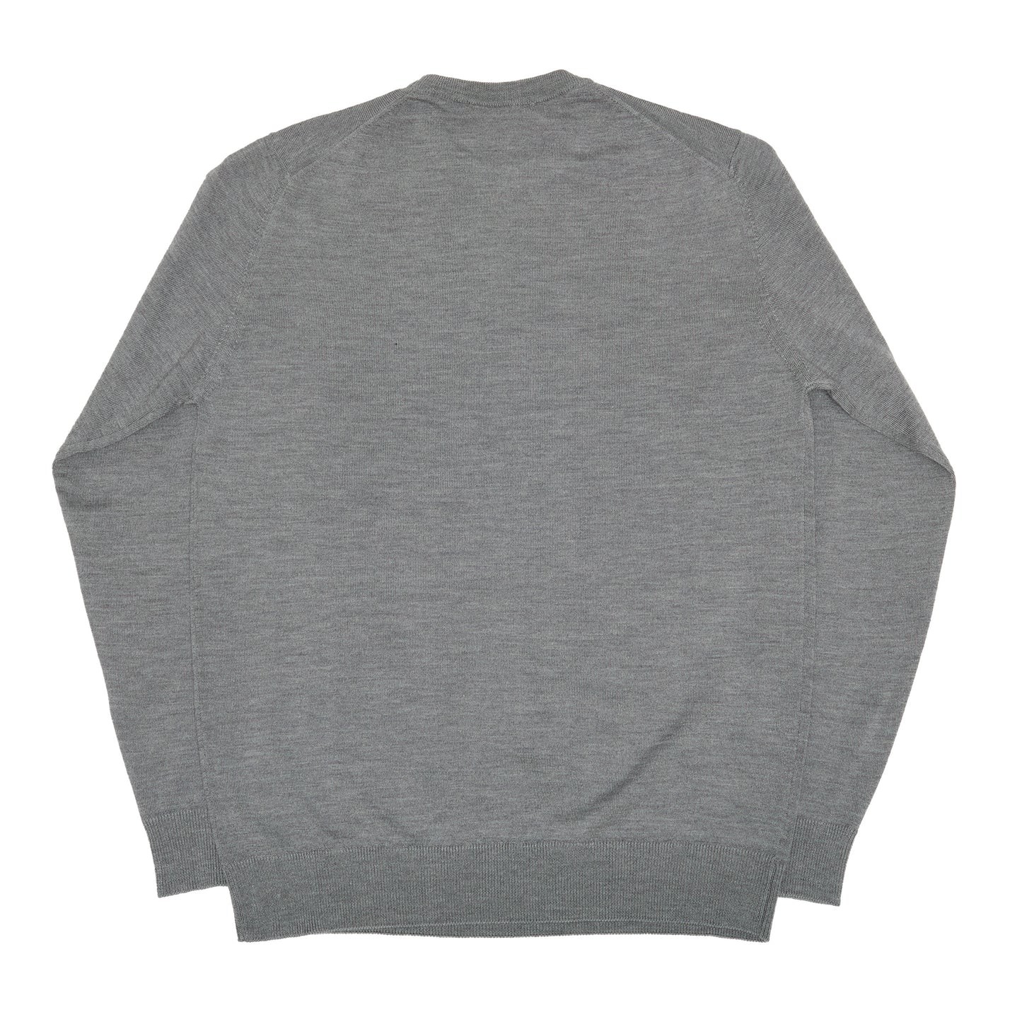 Grey Wool Long Sleeve Crewneck Sweater