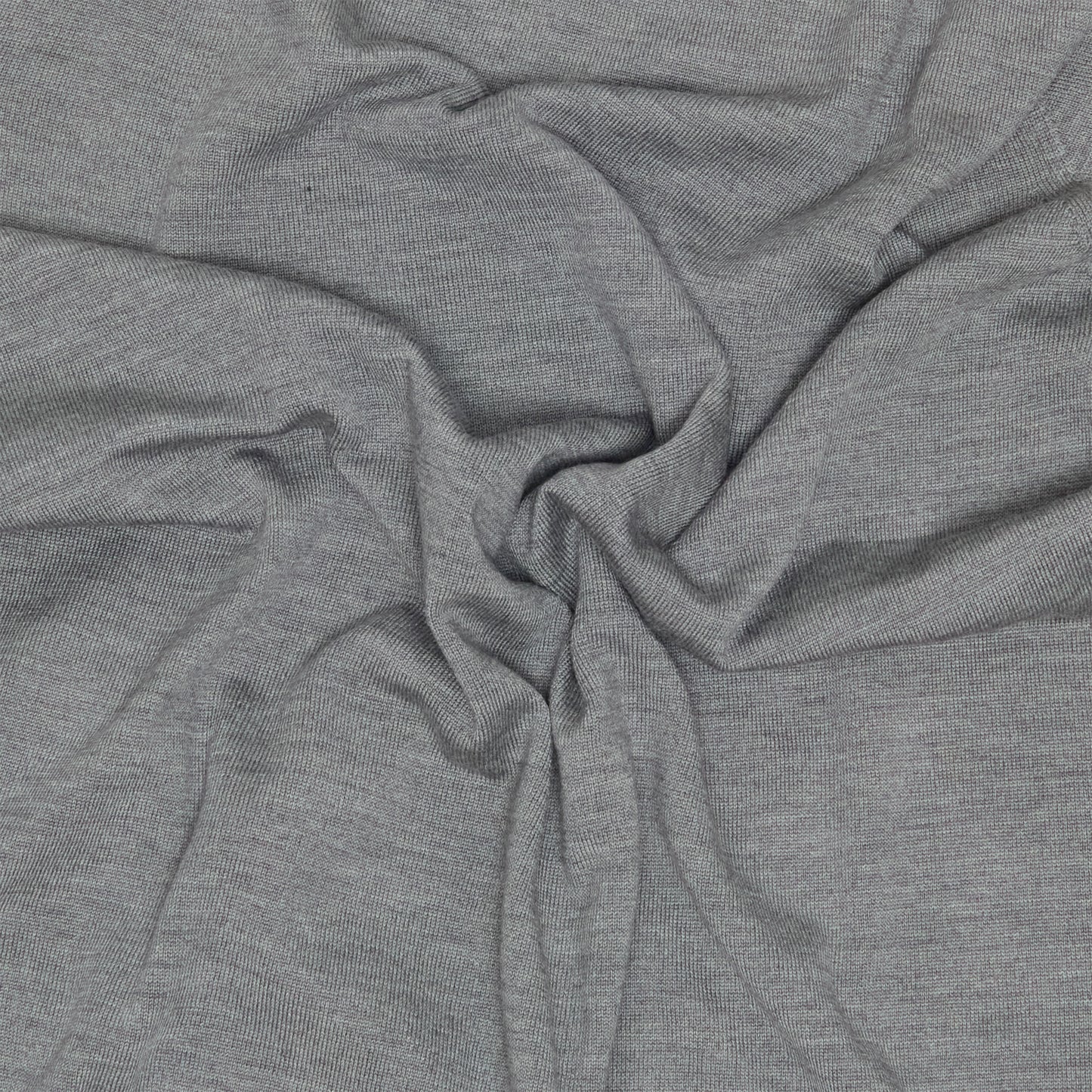 Grey Wool Long Sleeve Crewneck Sweater