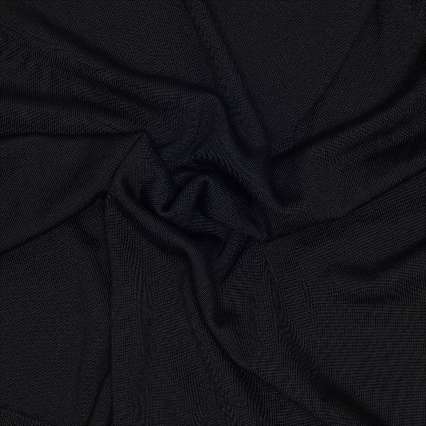 Black Wool Long Sleeve Crewneck Sweater