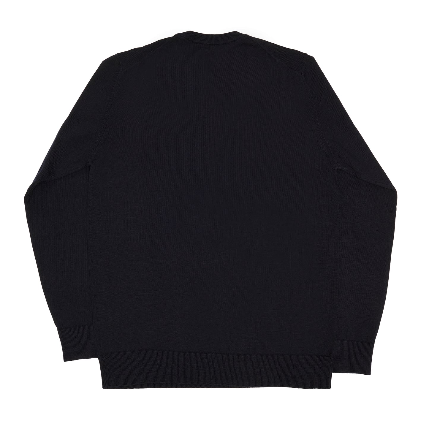 Navy Wool Long Sleeve Crewneck Sweater
