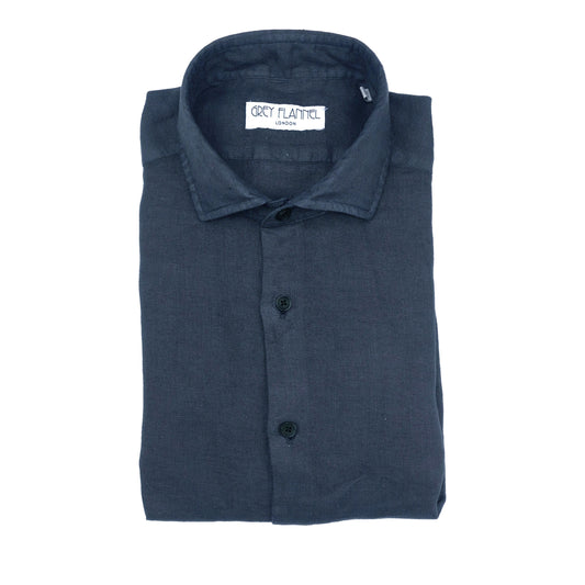 Navy Linen Shirt