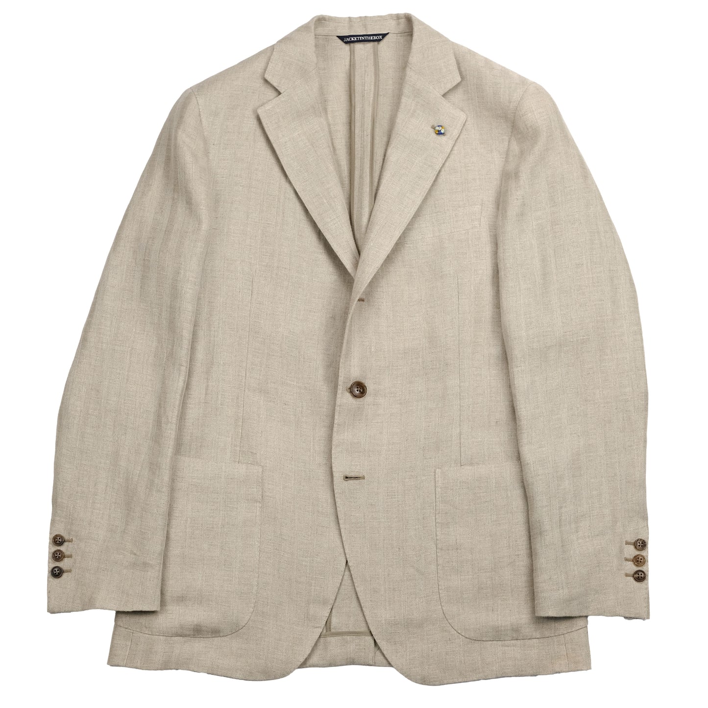 Beige Hemp Herringbone Blazer / Jacketinthebox