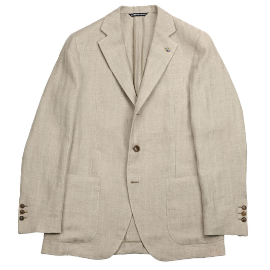 Beige Hemp Herringbone Blazer / Jacketinthebox