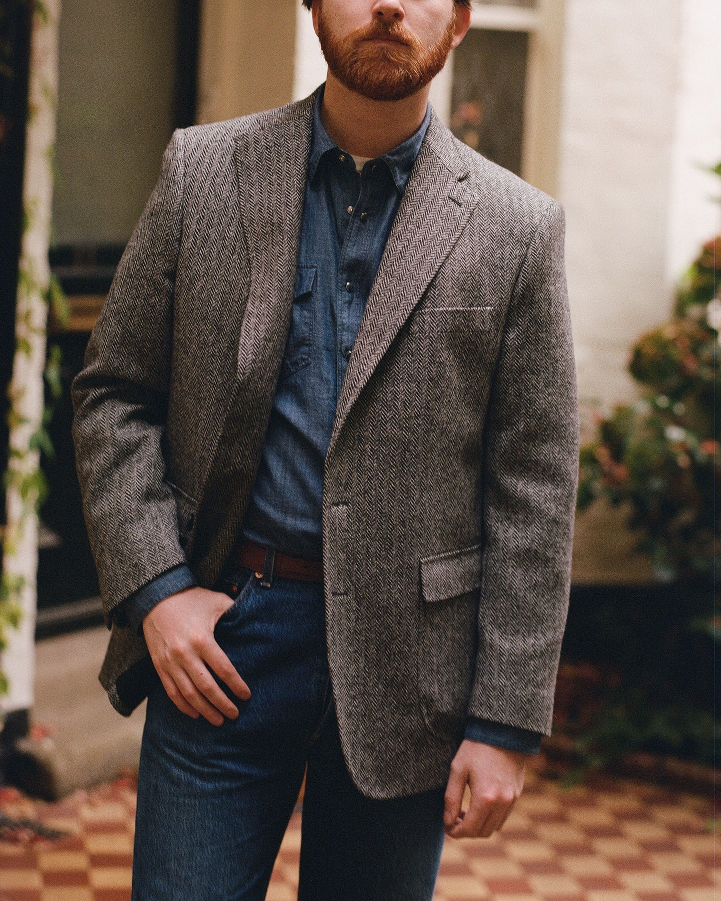 Grey Herringbone Eastwood Sports Jacket