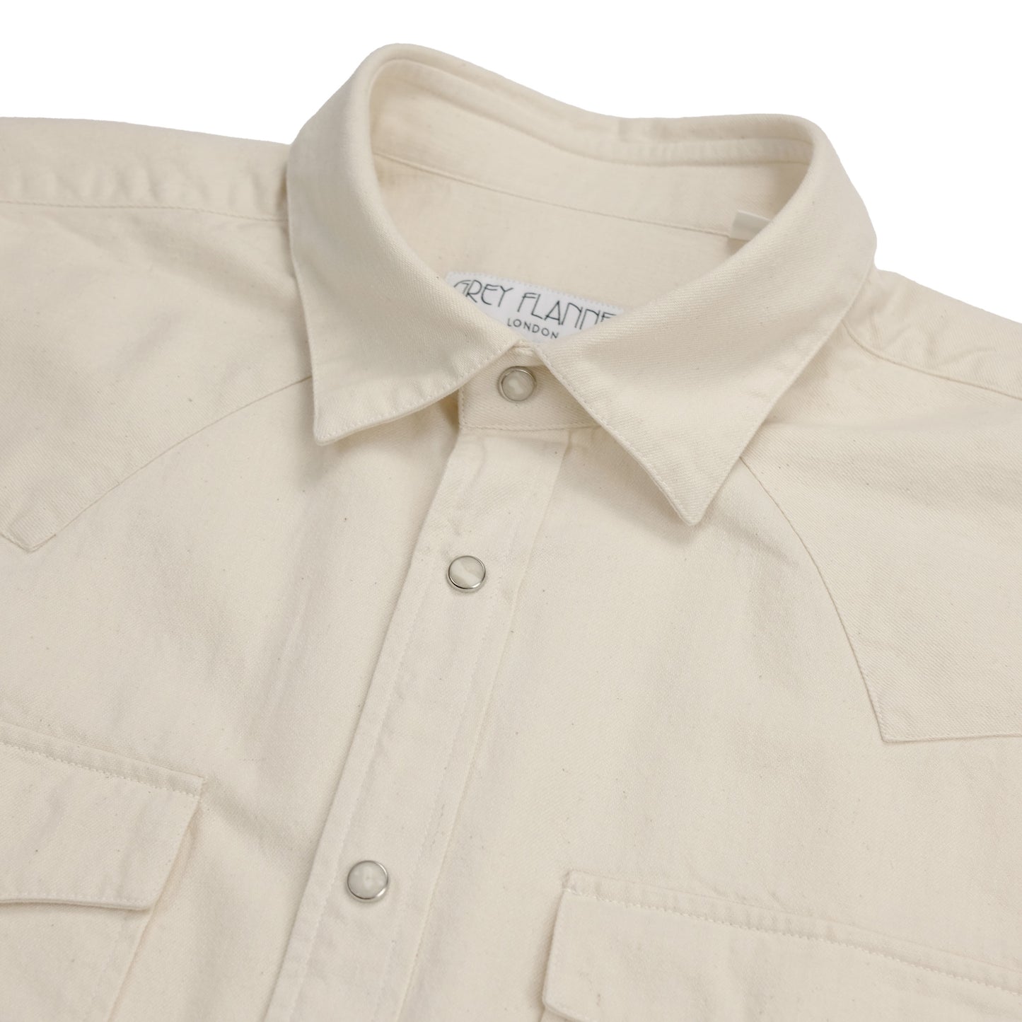 Heavy Ecru Cotton Western Shirt