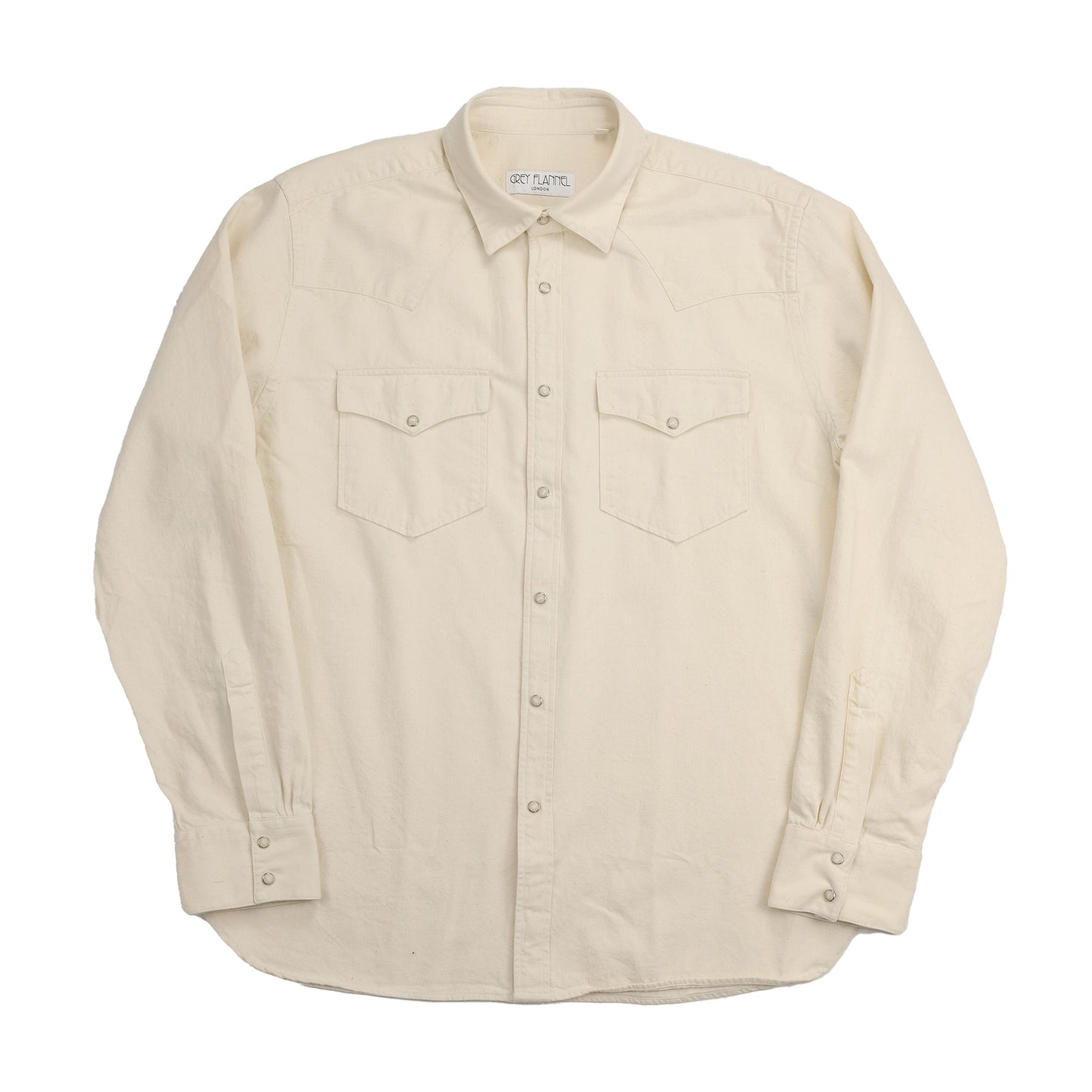 Heavy Ecru Cotton Western Shirt