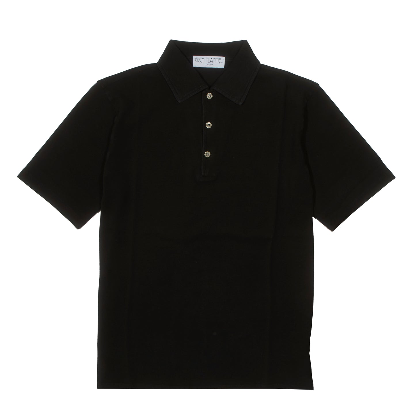 Black Chiffon Pique Polo S/S