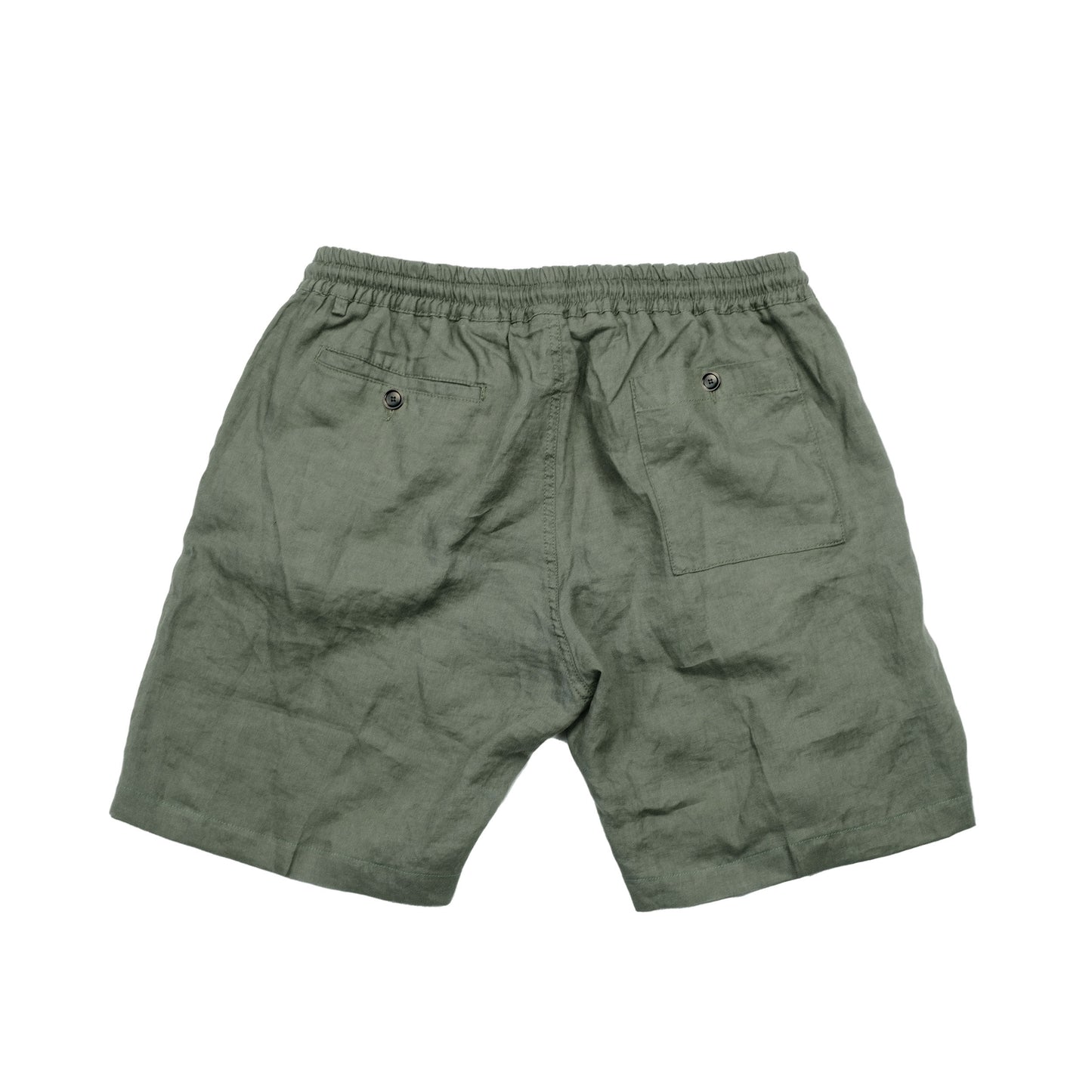 Olive Linen Bermuda Shorts