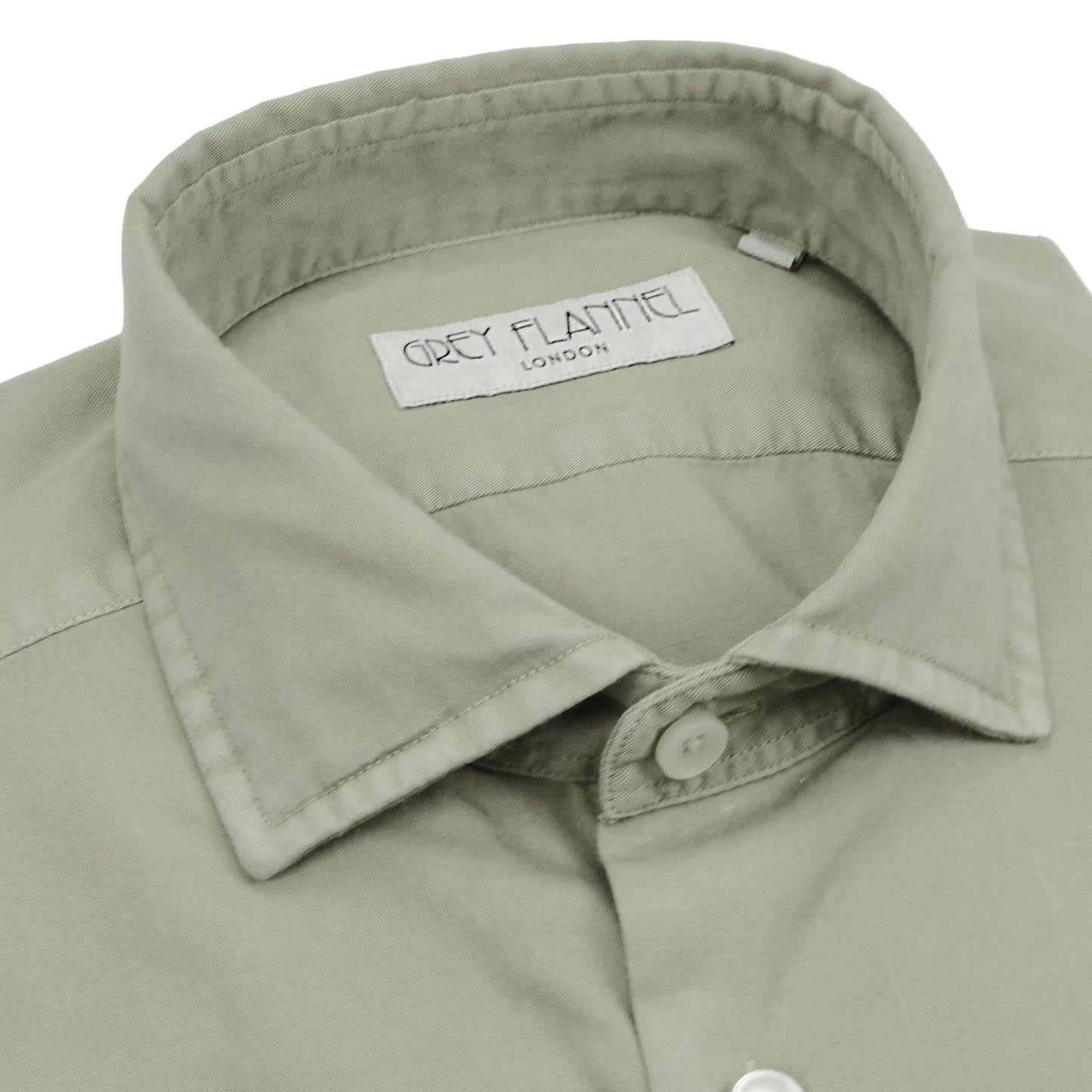 Olive Garment Dyed Twill Shirt