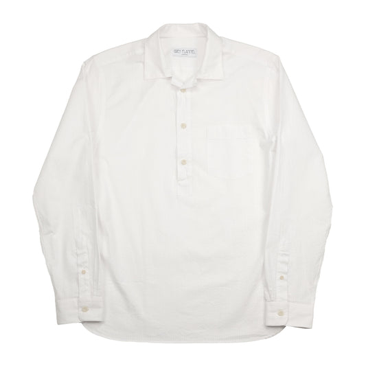 White Seersucker Popover Shirt