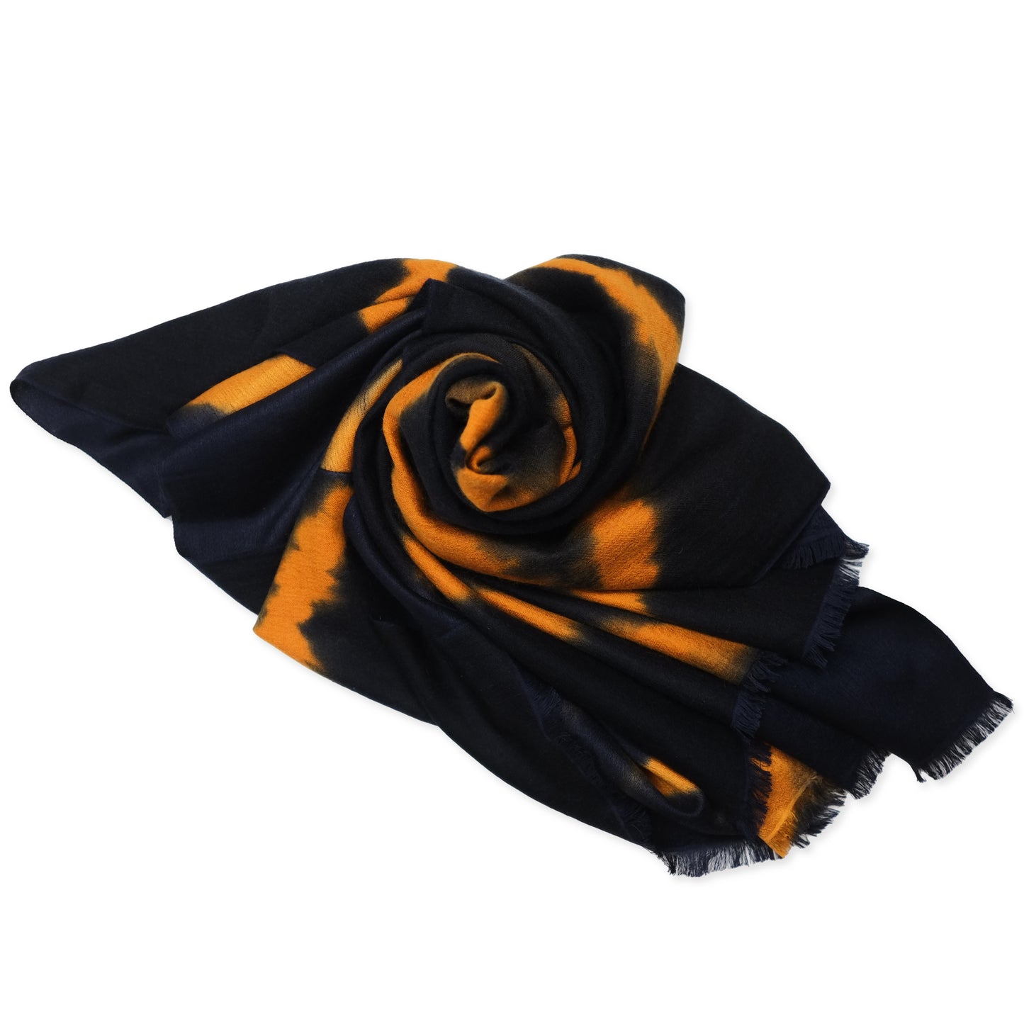Large Cashmere Diamond Tie Dye Scarf (Orange)