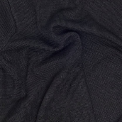 Black Textured Buttonless Polo