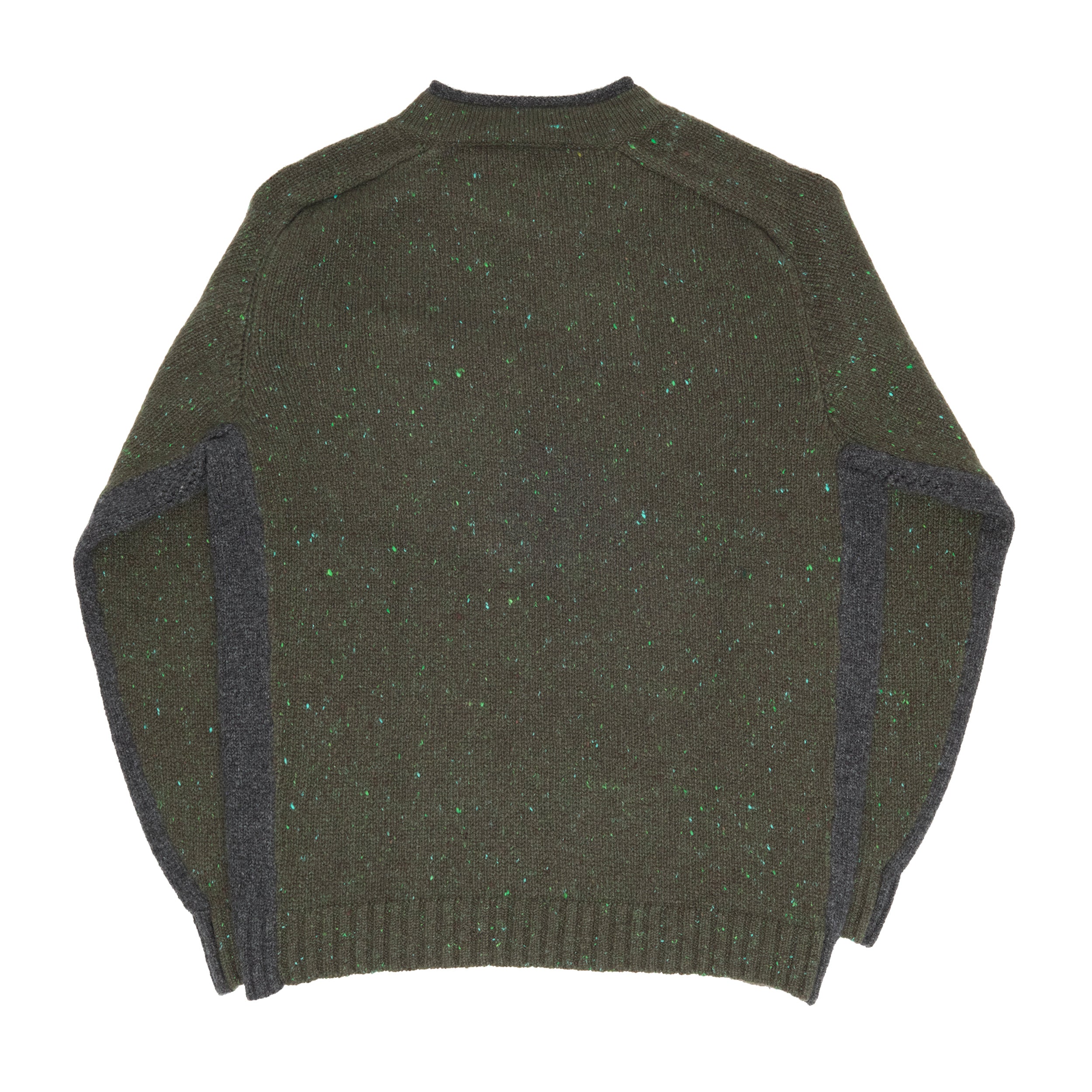 Green Pocket Contrast Sweater