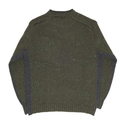 Green Pocket Contrast Sweater