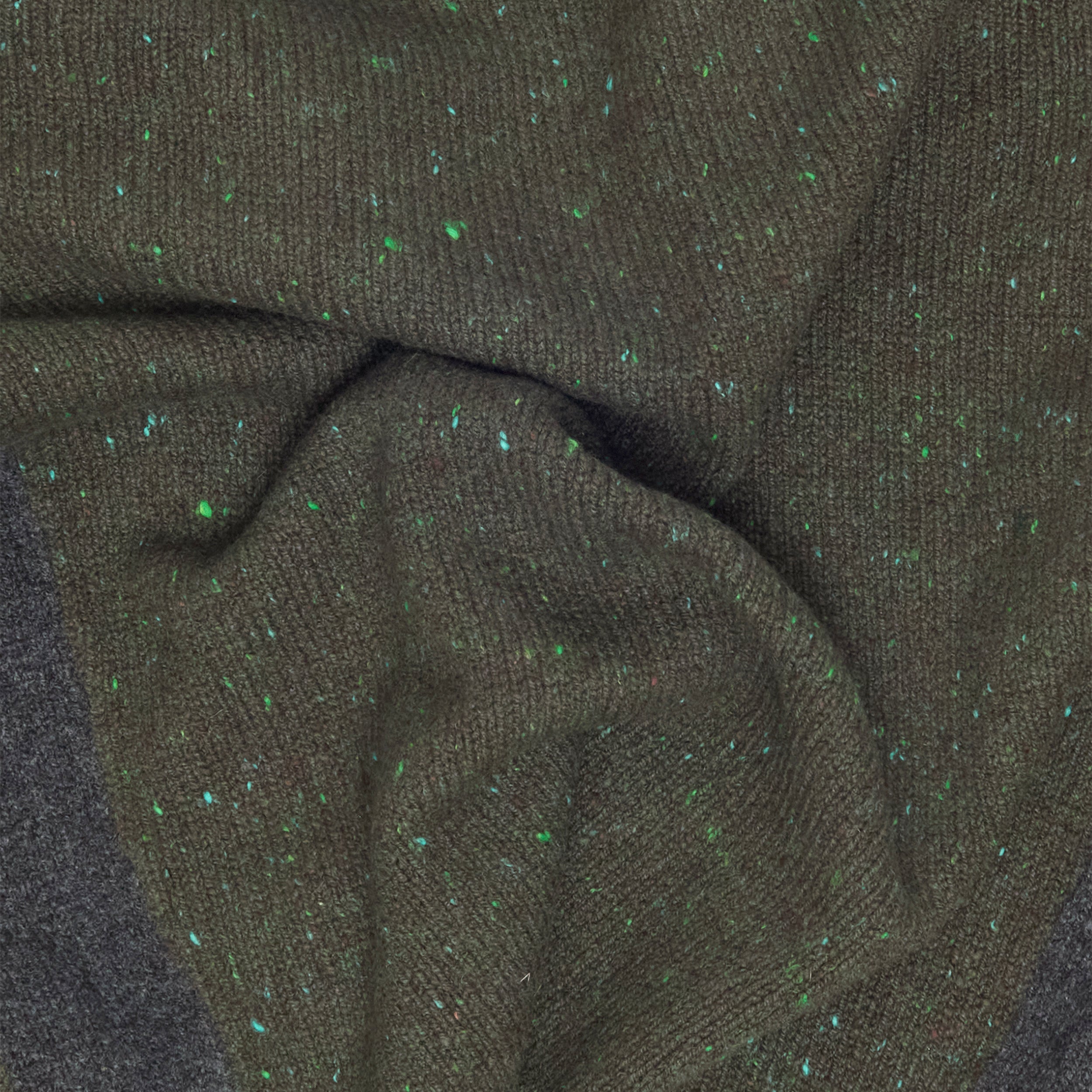 Green Pocket Contrast Sweater