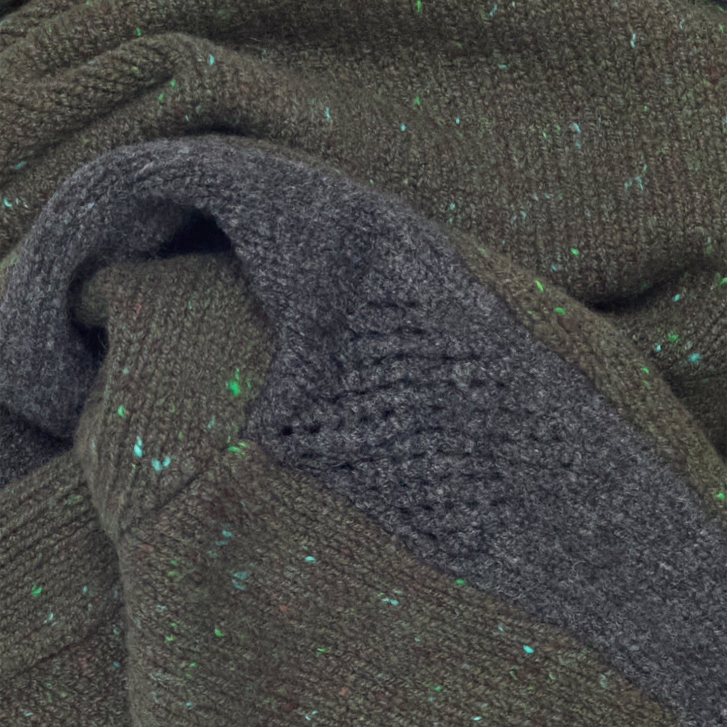 Green Pocket Contrast Sweater