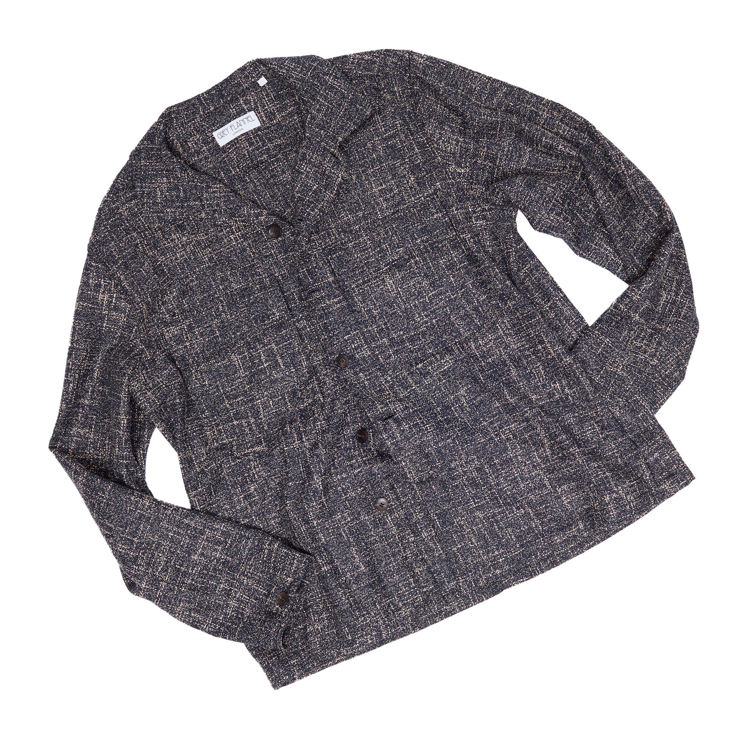 Navy Fleck Overshirt
