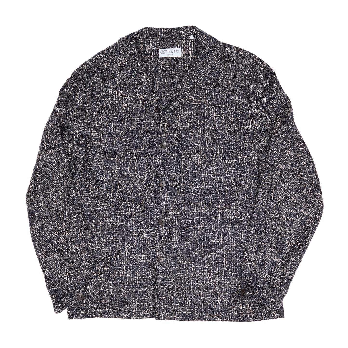 Navy Fleck Overshirt