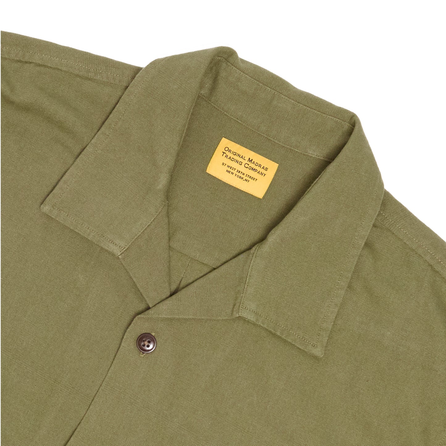 Olive Oxford Weave / N°178 Camp Collar Long Sleeve Shirt