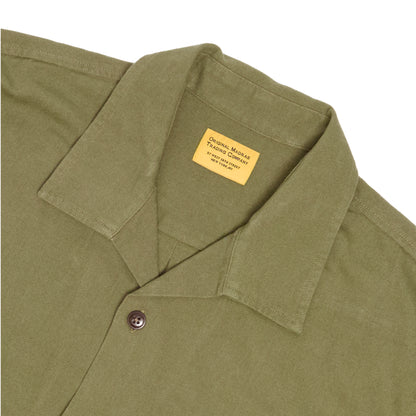 Olive Oxford Weave / N°178 Camp Collar Long Sleeve Shirt