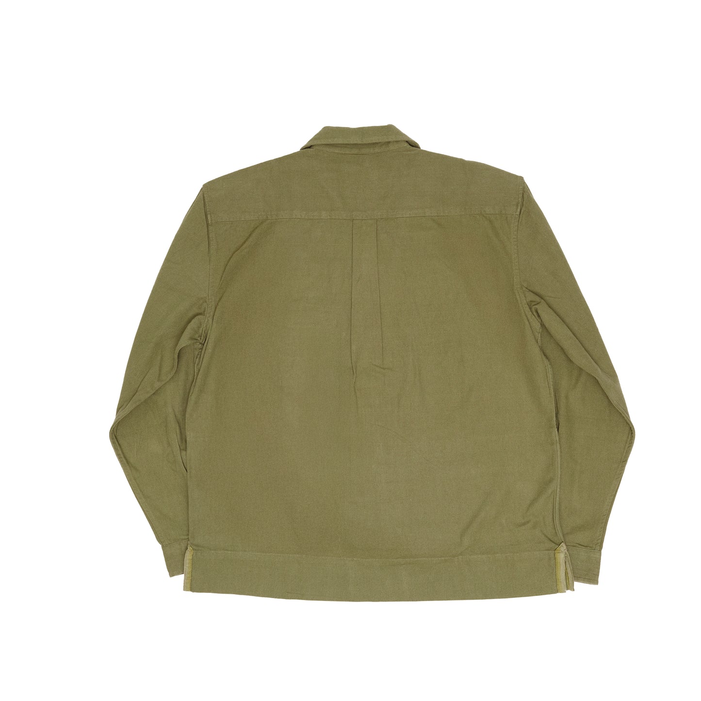 Olive Oxford Weave / N°178 Camp Collar Long Sleeve Shirt