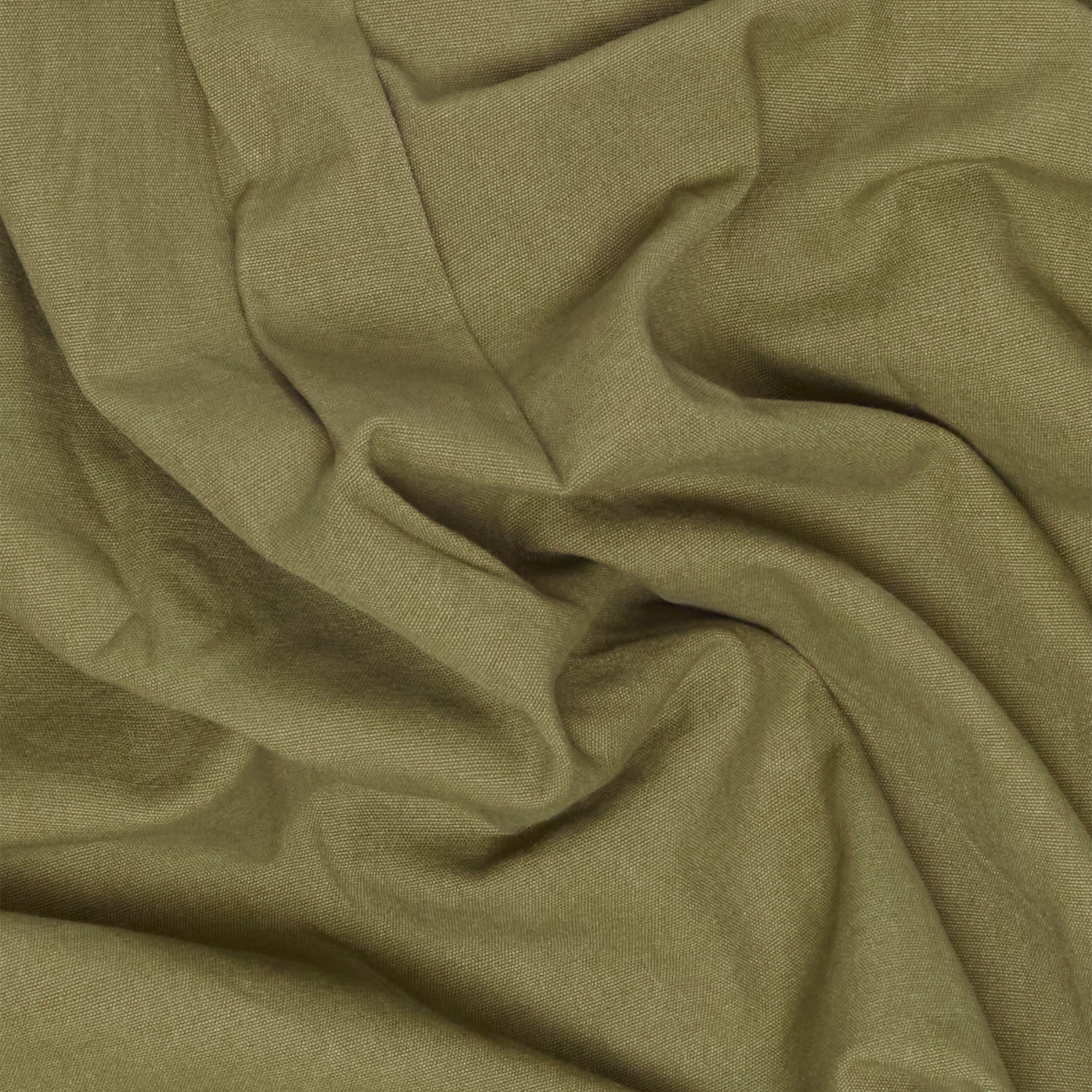 Olive Oxford Weave / N°178 Camp Collar Long Sleeve Shirt
