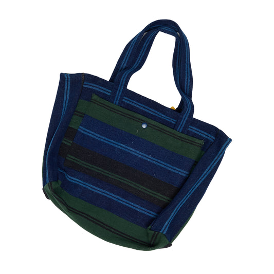 Navy Weft Stripe / N°185 Open-Top Tote Bag