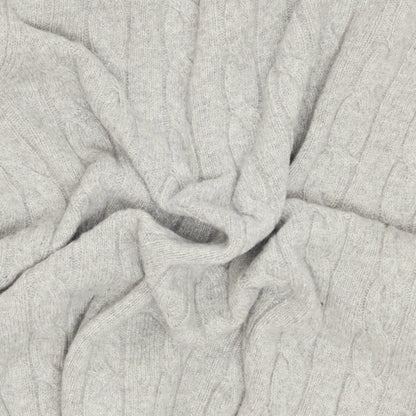 Grey Cashmere Aran Rollneck Sweater