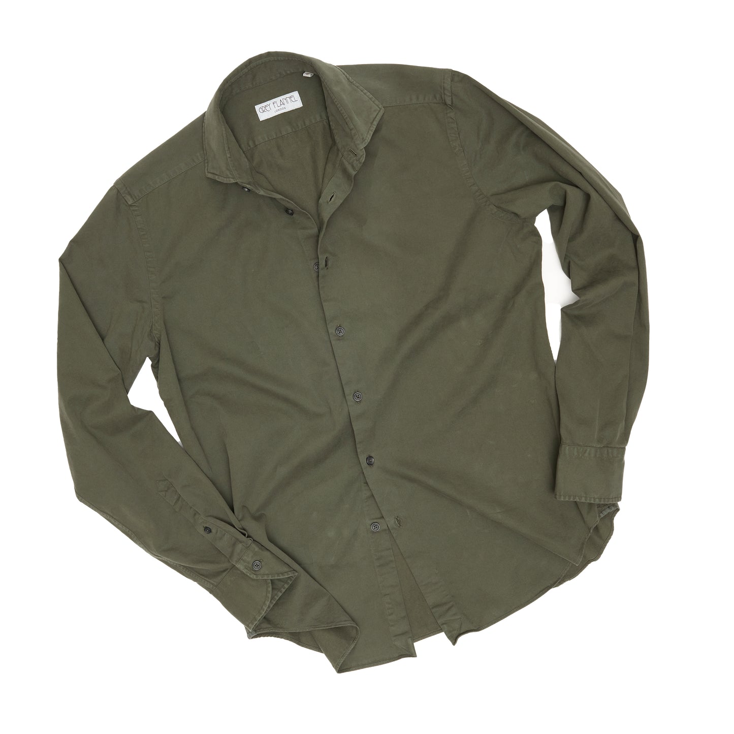 Forest Green Garment Dyed Twill Shirt
