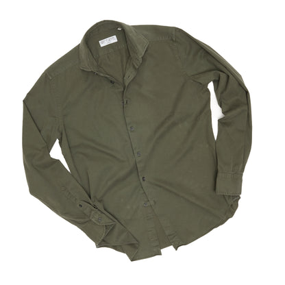Forest Green Garment Dyed Twill Shirt