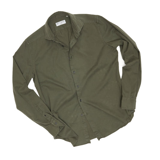 Forest Green Garment Dyed Twill Shirt
