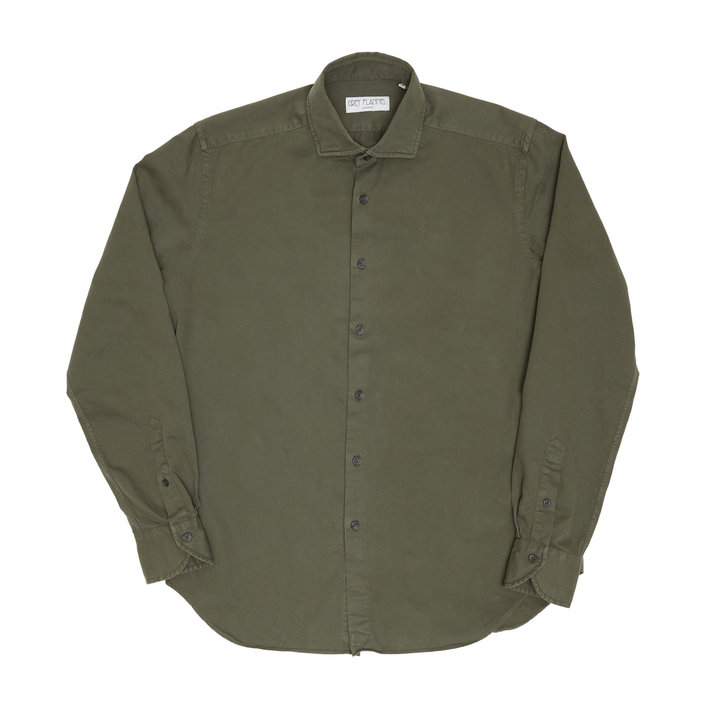 Forest Green Garment Dyed Twill Shirt