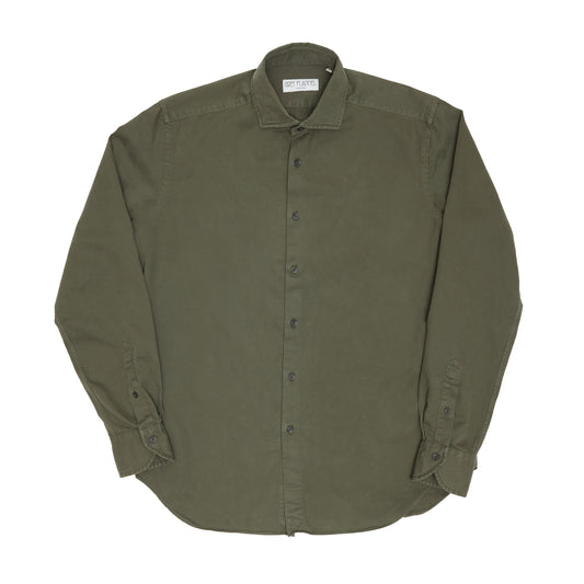 Forest Green Garment Dyed Twill Shirt
