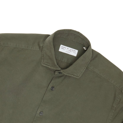 Forest Green Garment Dyed Twill Shirt