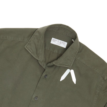 Forest Green Garment Dyed Twill Shirt