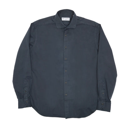 Navy Garment Dyed Twill Shirt