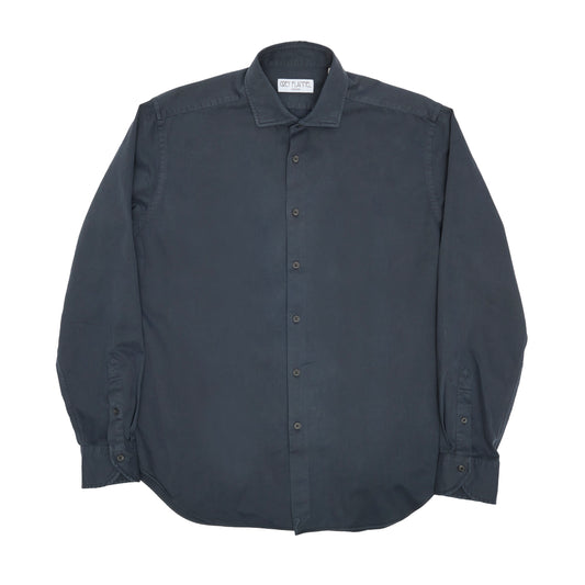 Navy Garment Dyed Twill Shirt