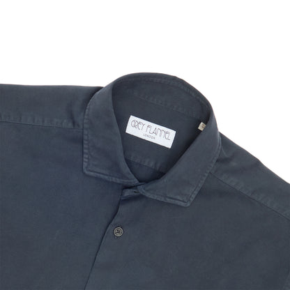 Navy Garment Dyed Twill Shirt