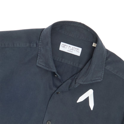 Navy Garment Dyed Twill Shirt