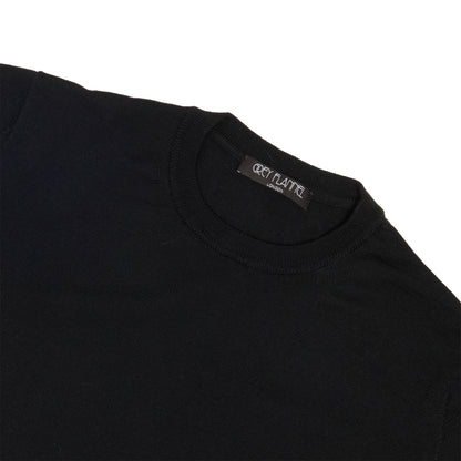 Black Wool Long Sleeve Crewneck Sweater