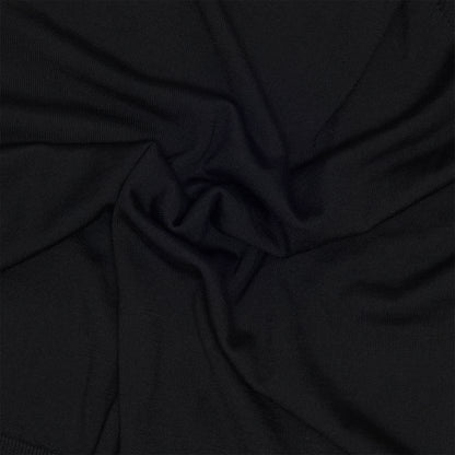 Black Wool Long Sleeve Crewneck Sweater