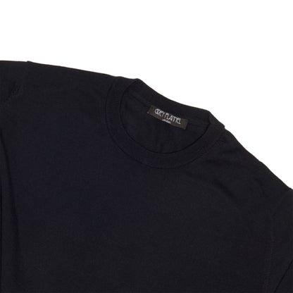 Navy Wool Long Sleeve Crewneck Sweater