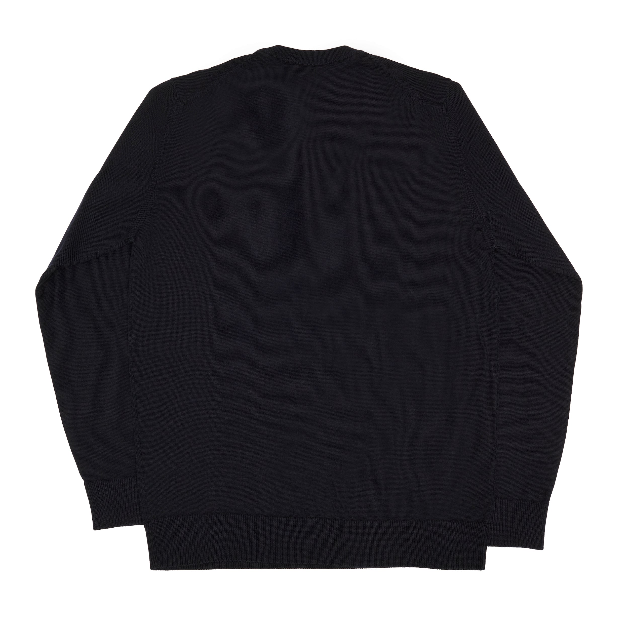 Navy Wool Long Sleeve Crewneck Sweater