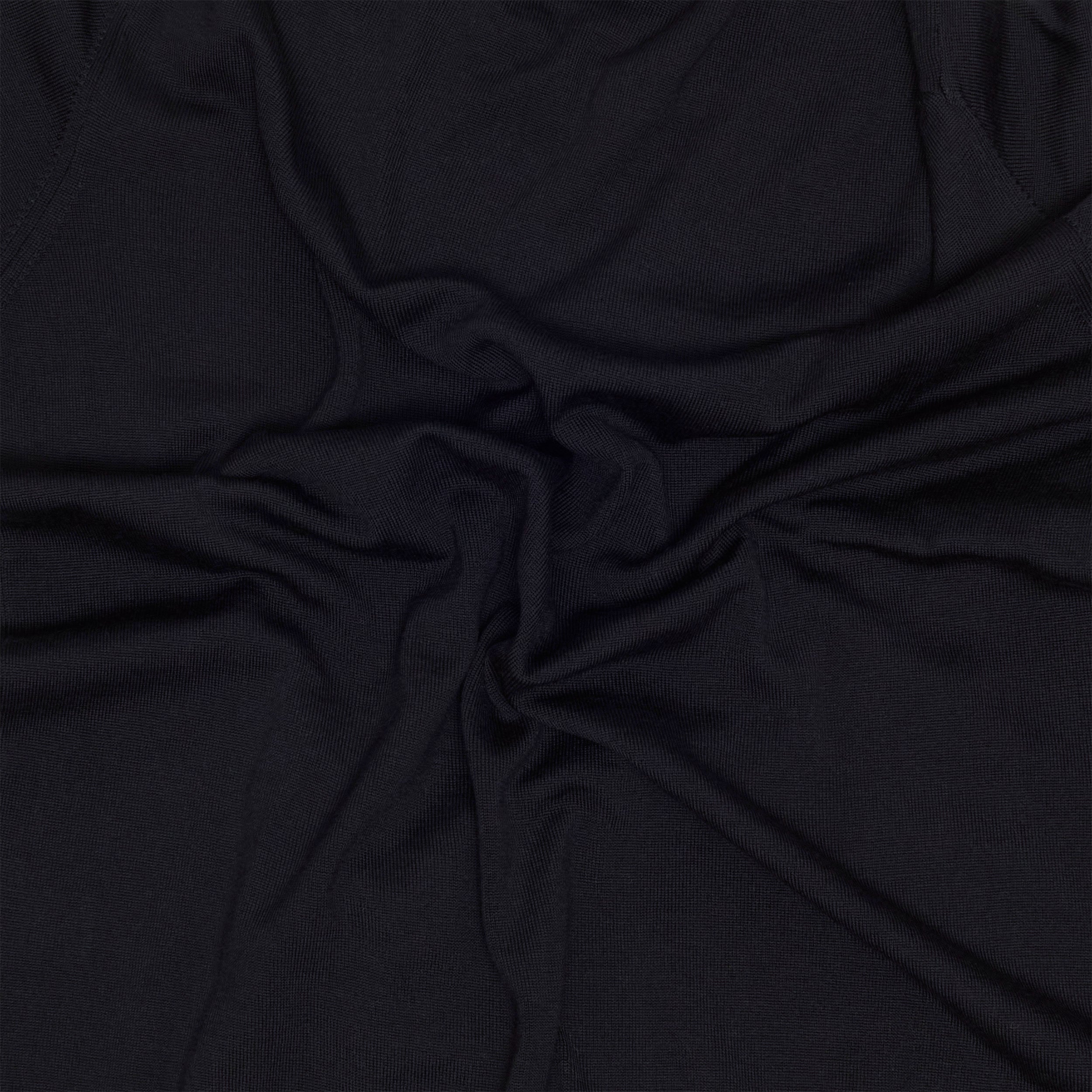 Navy Wool Long Sleeve Crewneck Sweater