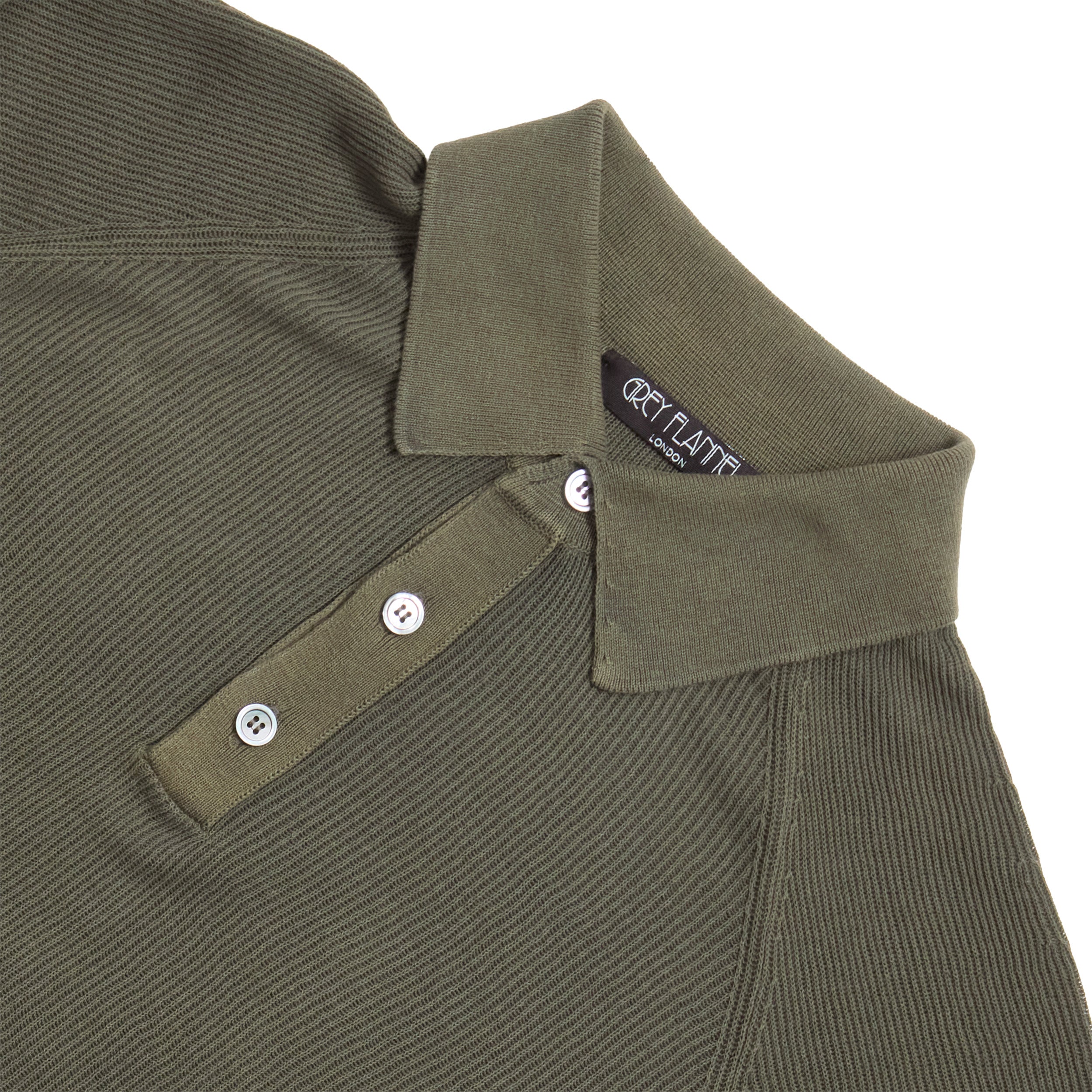 Olive Raglan Polo L/S